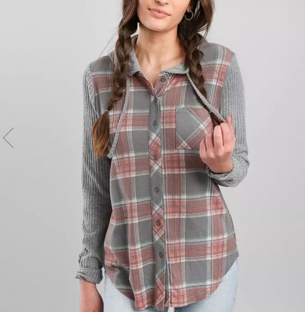 Daytrip Hooded Plaid Shirt